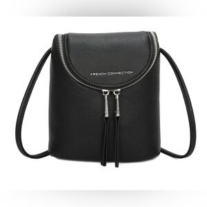 French Connection Noreen Slouchy Crossbody Cell Phone Bag in Black NWT